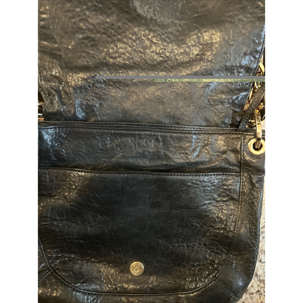 Vintage Michael Kors Leather Crossbody Bag Black Large Pockets Adjusting Strap - Picture 4 of 13